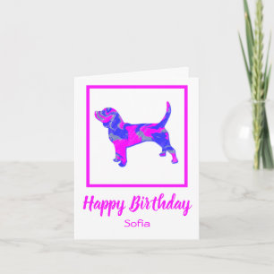 Beagle Hound Dog Engraçado Cartão de Aniversário