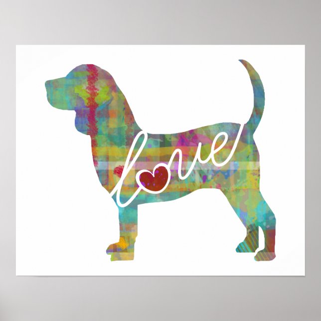 Beagle Love: Uma moderna Impressão de Aquarela (Frente)