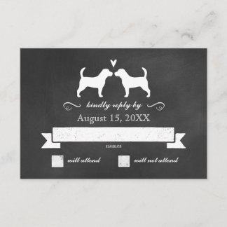 Beagle Silhouettes Resposta de Casamento RSVP