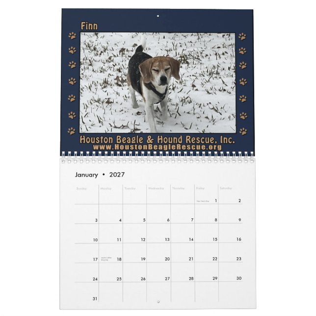 Beagles e Amigos Calendário 2026 (Jan 2027)