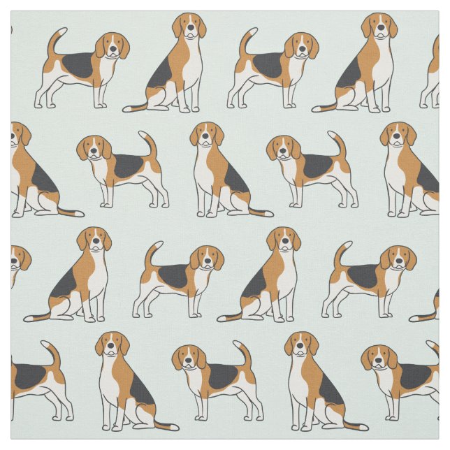 Beagles em Aqua Tecido (Modelo)