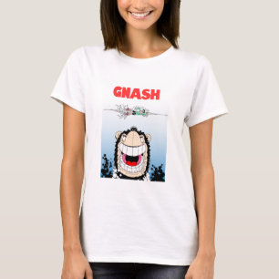 Beano Gnasher "Tubarão" paródia camiseta feminina