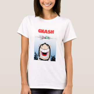 Beano Gnasher "Tubarão" paródia camiseta feminina