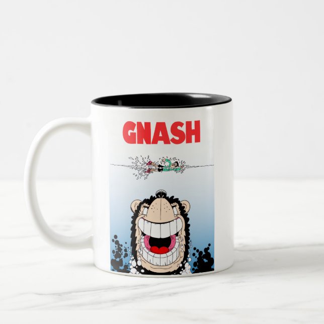 Beano Gnasher "Tubarão" paródia ☕️ caneca de café (Esquerda)