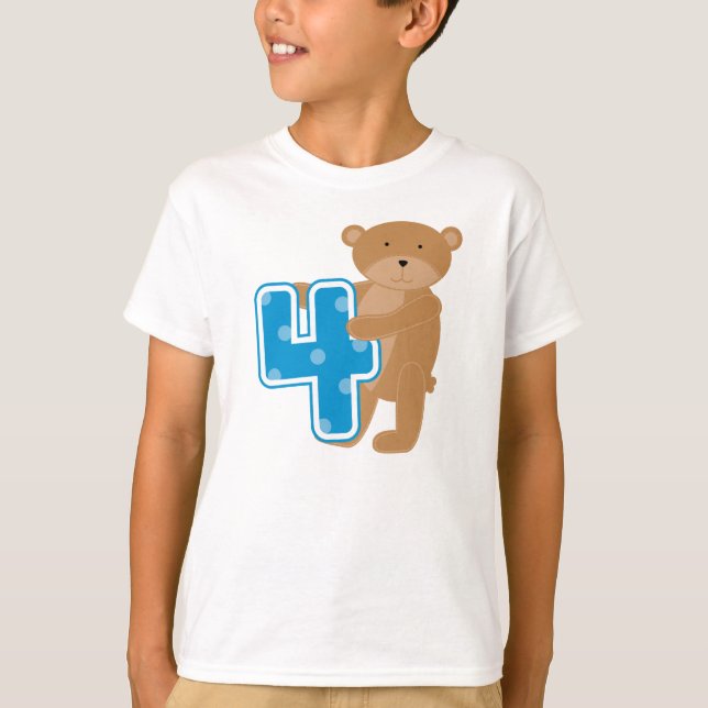Bear 4º aniversário Camisetas e presentes (Frente)