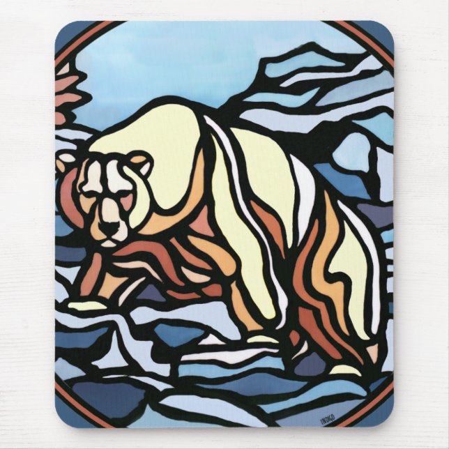 Bear Art Mousepad Na moda Wildlife Mousepad Gifes (Frente)