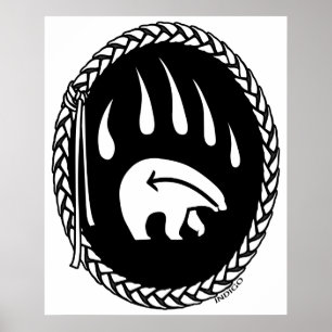 Bear Art Poster Impressão Tribal Willife Decor Po