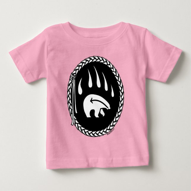 Bear Arte Bebê Camiseta Urso Garra Garra Tee (Frente)