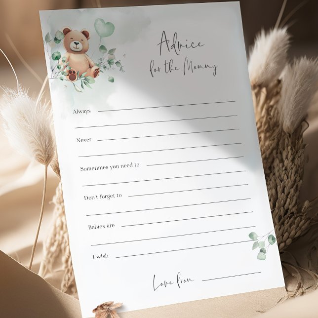 Bear Baby Shower Game - Advice for Mommy (Criador carregado)