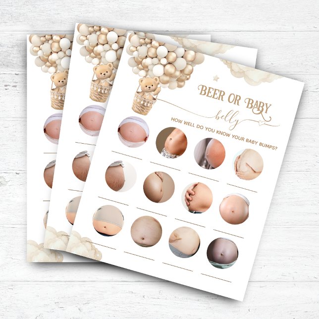 Bear Balões Chá de fraldas Beer ou Bebê Belga Jogo (Criador carregado)