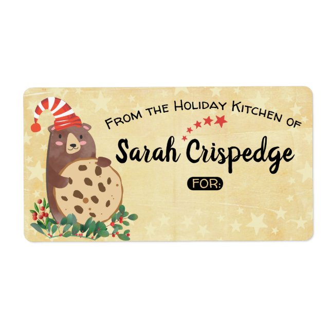 Bear biscoito Natal a partir de uma etiqueta de fo (Frente)