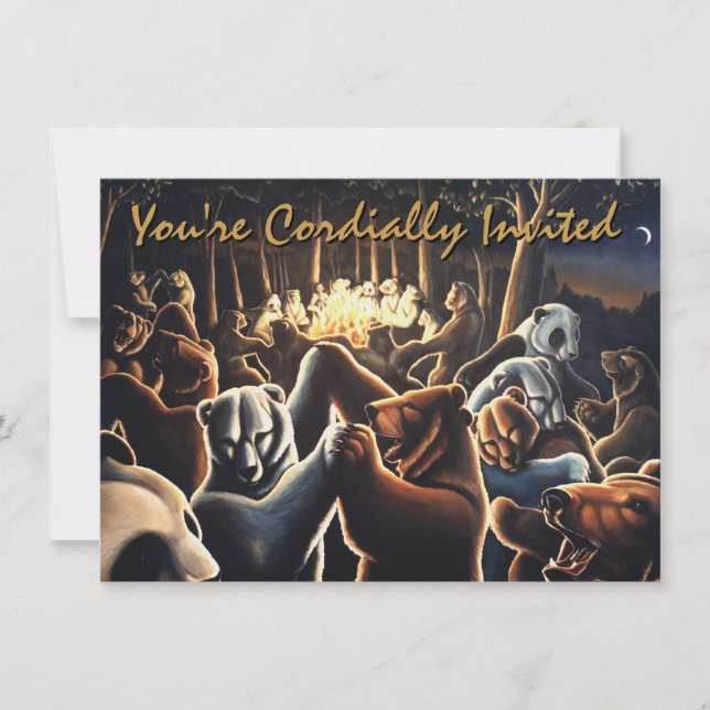 Bear Convites Personalizar Cartão de Arte Urso Dan (Frente)