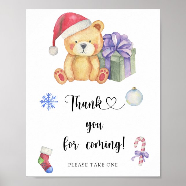 Bear e presente de Natal \ Obrigado por vir Poster (Frente)