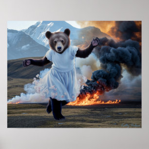 "Bear Fire" Art Poster Katty Pulsar