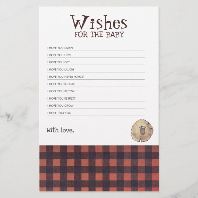 Bear Foot Impressão Lumberjack Themed Chá de frald (Frente)