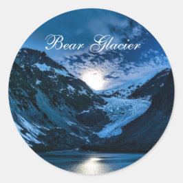 Bear Glacier adesivo redondo clássico
