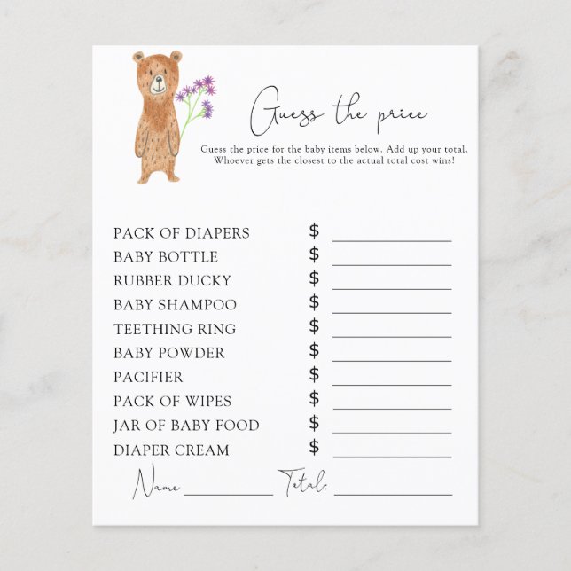 Bear - Jogo Price Guess (Frente)