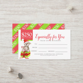 Bear no presente de Natal Certificado de presente 