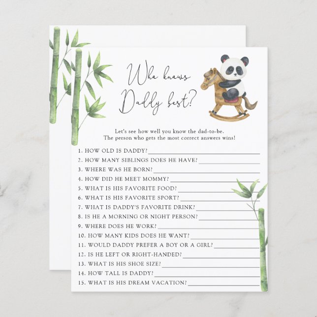 Bear Panda que conhece melhor o Pai (Frente/Verso)