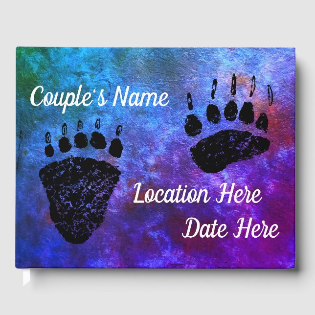 Bear Paws Blue - Livro de Convidados (Frente)