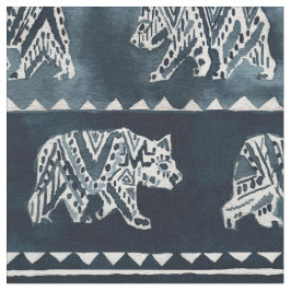 BEAR SPIRIT Indigo Boho - Tecido de Padrão Tribal
