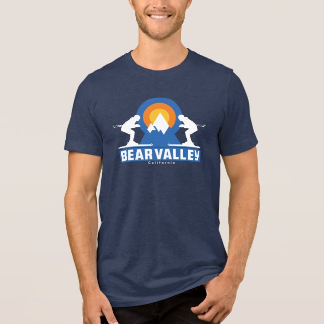 Bear Valley Ski Sunset Retro T Shirt (Frente)