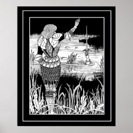 Beardsley Excalibur & Knight Art Poster