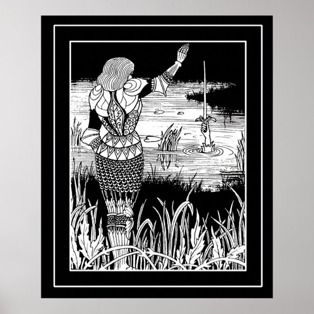 Beardsley Excalibur & Knight Art Poster (Frente)