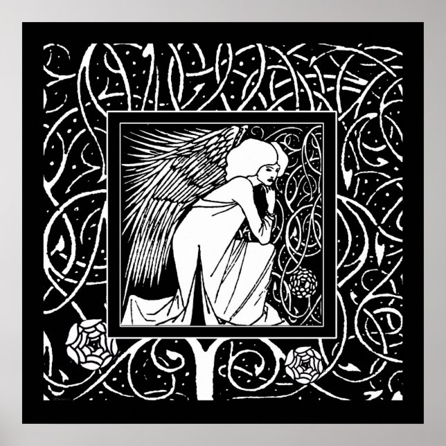 Beardsley Nouveau Angel Poster (Frente)