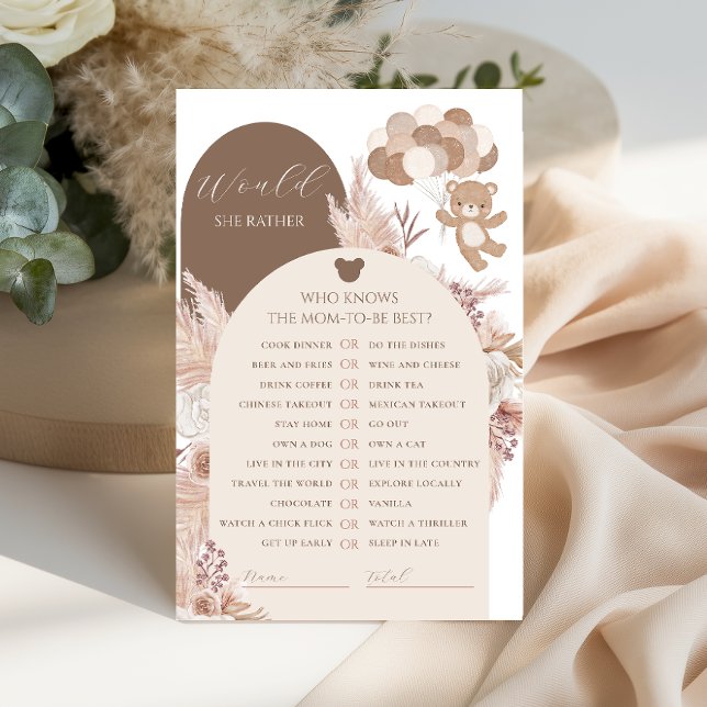 Bearly Wait Would She Rather Neutral Baby Game (Criador carregado)