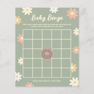 Beary Cute Teddy Bear Boy Chá de fraldas Bingo
