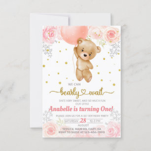 Beary fofa, 1º convite para o primeiro aniversario