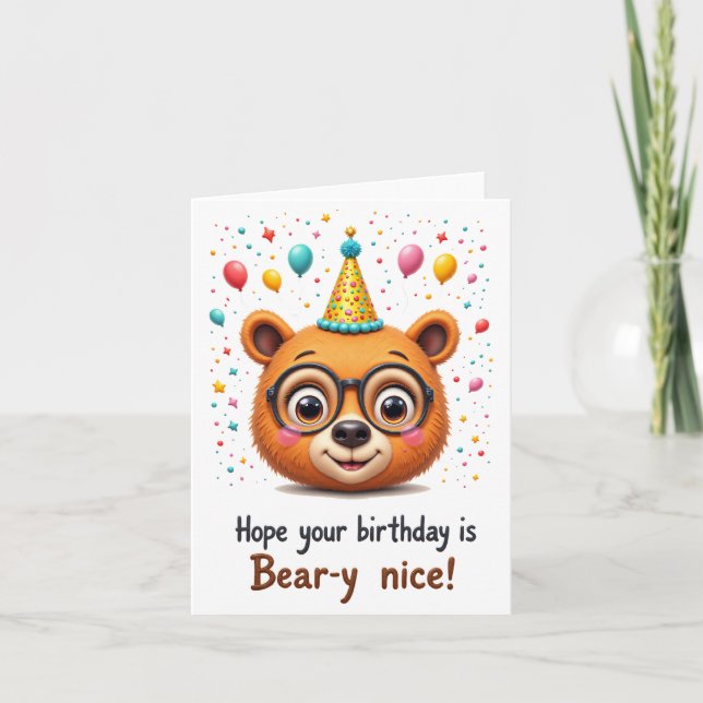 Beary Special Birday - Cartão de Urso Bonito (Frente)