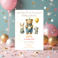 Beary Special Birthday Bash Convite