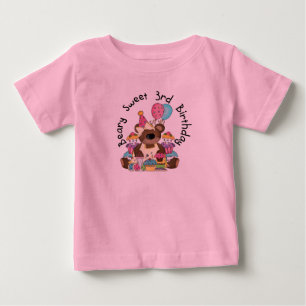 Beary Sweet aniversário de 3 anos Camisetas e pres