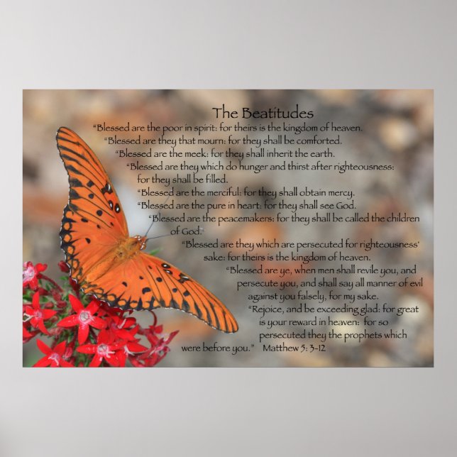 Beatitudes Poster (com borboleta laranja) (Frente)