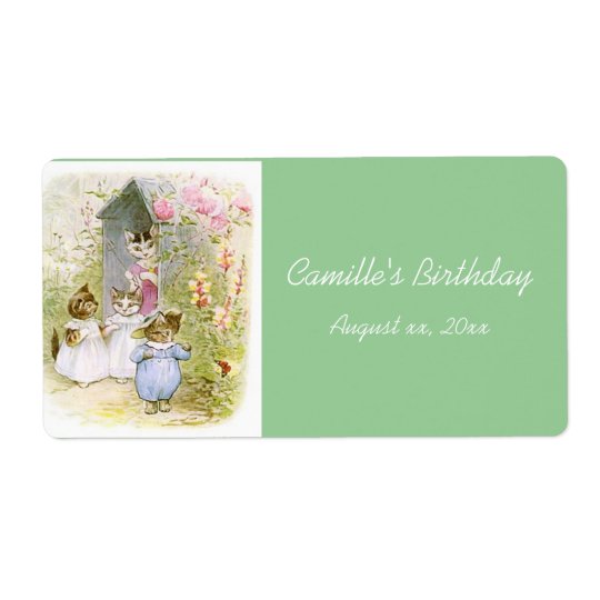 Beatrix Potter, gatinhos, costume, etiquetas do