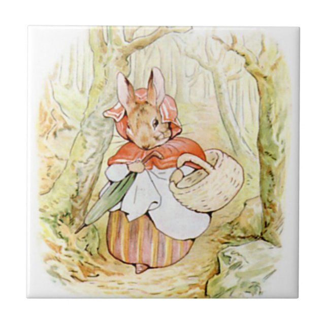 Beatrix Potter, Sra. Rabbit, Azulejo Personalizado (Frente)