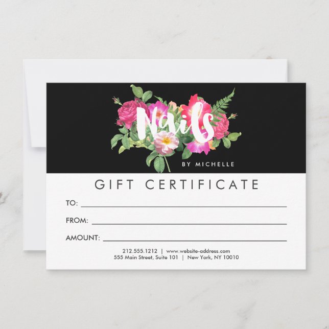 Beauals Nail Salon Black Gift Certificate (Frente)