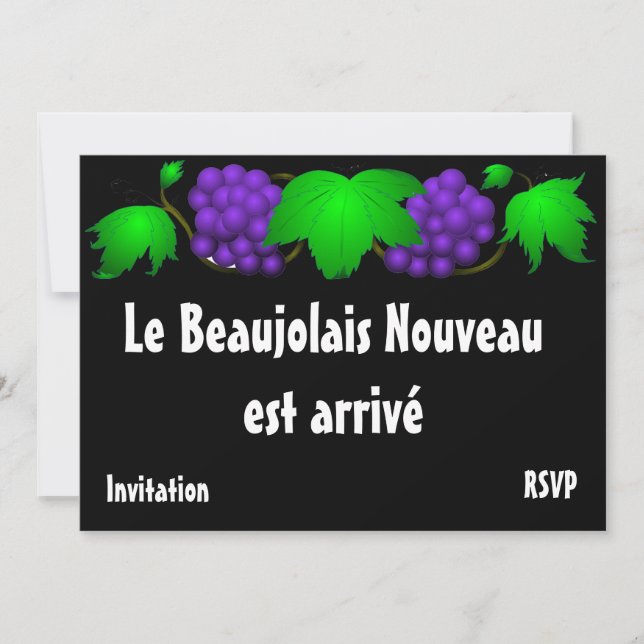 Beaujolais nouveau - convite preto (Frente)