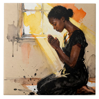 Beautiful Abstract African=American Woman Praying