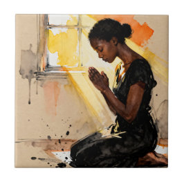 Beautiful Abstract African=American Woman Praying