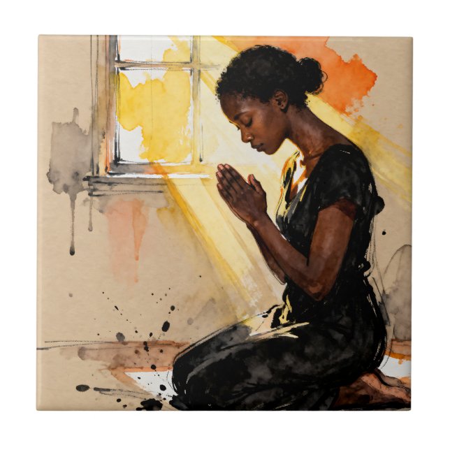 Beautiful Abstract African=American Woman Praying (Frente)