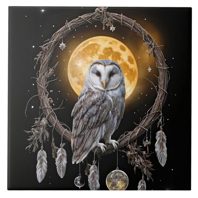 Beautiful Bohemian Dreamcatcher Owl (Frente)