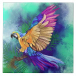 Beautiful Colorful Parrot Ceramic Tile<br><div class="desc">Beautiful Colorful Parrot - Painting - Choose / Add Your Unique Text / Name / Color - Make Your Special Gift - Resize and move or remove and add elements / text with customization tool ! Painting and Design by MIGNED. Please see my other projects / paintings. You can also...</div>