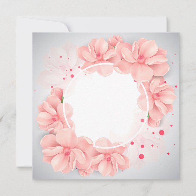 Beautiful flowers in a round frame (Frente)