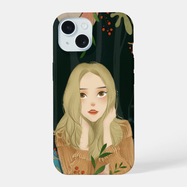 Beautiful Girl Illustration Phone Case (Verso)