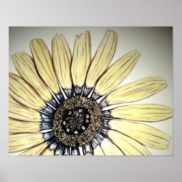 Beautiful hand sketched Flower Design Poster