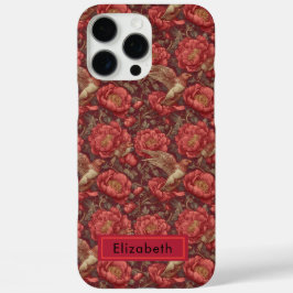 Beautiful Peonies Custom Name Iphone Case as Gift
