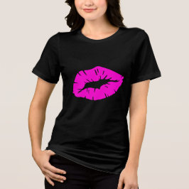 Beautiful Playful Pink Lipstick Kiss Isolated